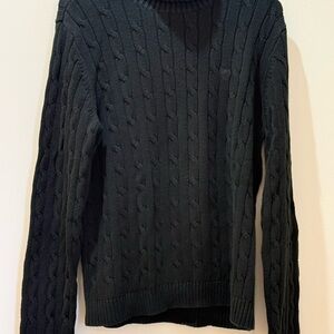 Chaps Black Turtleneck Cable Knit Sweater